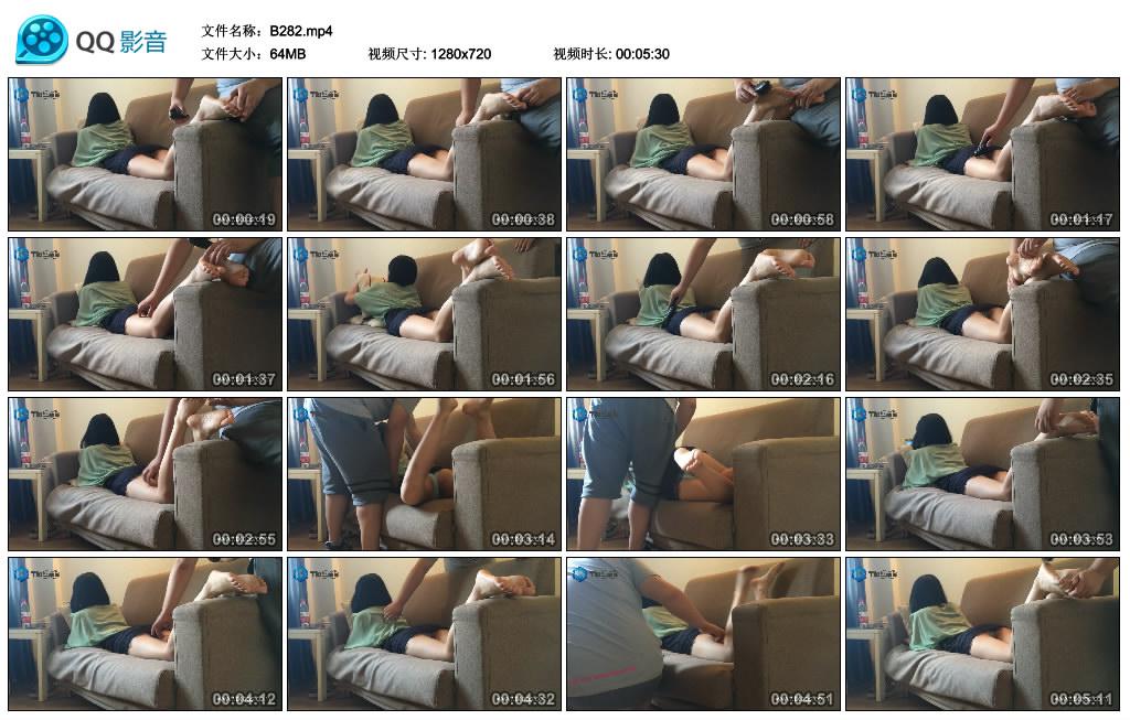 文静绿衣黑裙女孩被挠脚心④ - B282  第1张